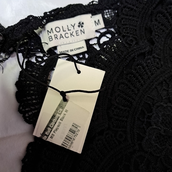 MOLLY Bracken Black Lace Romper - Picture 8 of 12